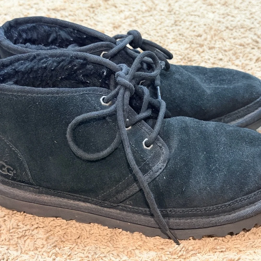 UGG Australia Neumel Shearling Wool Lined Boot Men Size 9 Black Suede Leather